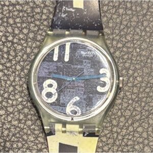 Swatch Black and Yellow Graphic Watch